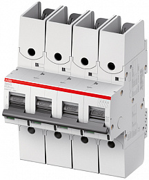 S804S UC K100 R Автоматический выключатель 4-полюсный, 100А, Icu=50kA (хар-ка K) ABB. Вид 1
