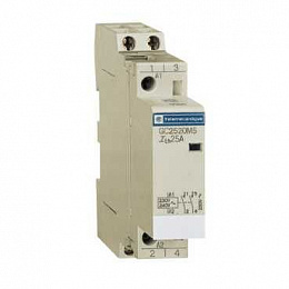 Модульный контактор 2полюса (2но).25а. цепь управления 220в 50гц Schneider Electric. Вид 1