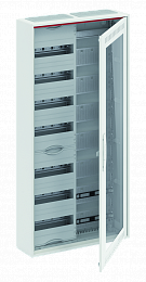 CA27VMW Шкаф 84М навесной с медиапанелями IP30, 1100x550x160 между DIN-рейками 125 мм и самозажимными клеммами N/PE и Wi-Fi дверью с вент. отверстиями. Вид 1