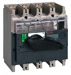 Выключатель-разъединитель Compact INV400, 3P, 400А (с черной ручкой) Schneider Electric. Вид 1