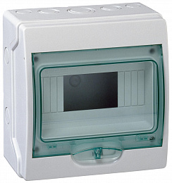 Бокс 8 мод.настенный IP65 серый с прозр.дверью,с доп. клеммником Schneider Electric. Вид 1