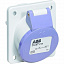 CUIST 316-4 Розетка панельная с угловым фланцем CUIST316-4, 16А, 3P, 25 и 50В, AC, IP44 ABB. Вид 1.