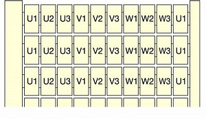 ENT  Маркировка RC65 10x(U1-U3-V1-V3-W1-W3) TYCO. Вид 1