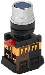 Кнопка ABLF-22 синий d22мм неон/240В1з+1р ИЭК. Вид 1