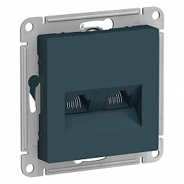 Розетка двойная компьютерная RJ45+RJ45, кат.5E, механизм (изумруд) Atlas Design Systeme Electric. Вид 1