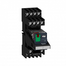 Реле+колодка 2C/O ~24В, 12А + маркировка+скоба Schneider Electric. Вид 1