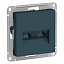 Розетка двойная компьютерная RJ45+RJ45, кат.5E, механизм (изумруд) Atlas Design Systeme Electric. Вид 1.
