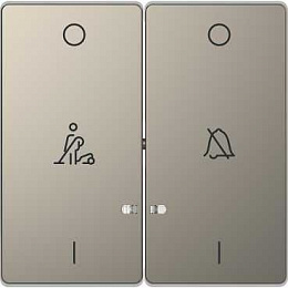 Клавиша 2-ная, линзой led, символ: звонок/горничная (никель) Merten D-Life Schneider Electric. Вид 1