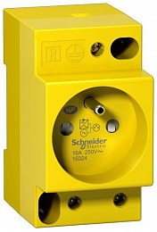 PC Розетка щитовая на дин-рейку 2P+T, 16А, 250В АС (красная) Schneider Electric. Вид 1
