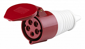 РП102-5-32-IP44 Розетка переносная 3Р+РЕ+N 32А 380-415В DEKraft. Вид 1