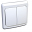 Выключатель 2-клавишный, С/У, с подсветкой 10 ах (белый) Этюд Systeme Electric. Вид 1.