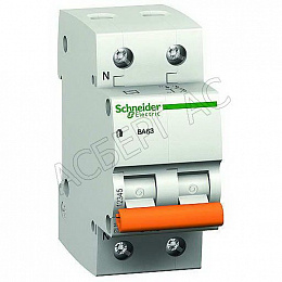 ВА63 1P+N 25A Автоматический выключатель 1-полюсный+N 25А 4,5кА (хар-ка С) Schneider Electric. Вид 1