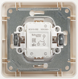 Выключатель 2-клавишный, 10АХ, в сборе (слоновая кость) Wessen 59 Systeme Electric. Вид 1