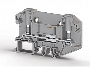 WGO-PB6/NM Клеммник измерительный без тест. разъемов, 6мм.кв., болтовой зажим под кольцевой наконечник (серый) Klemsan. Вид 1