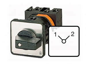 95799 T0-1-8220/EZ Кулачковый переключатель, 1-полюсный, 12A, Пол. 1-2, 90 ° 48х48 мм, пер. креп. в отверстие 22мм Eaton. Вид 1