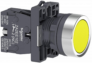 Кнопкаxa2,пруж.возвр.,желтая,1нo Schneider Electric. Вид 1