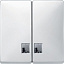 Клавиша двойная с окном для свет. инд, sd (полярный белый) Merten Schneider Electric. Вид 1.