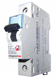 XG3 Автоматический выключатель 1-полюсный, 25А, 6kА (хар-ка C) Legrand. Вид 1