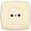 Розетка без заземления, без шторок, С/У 10А, 250В, (слоновая кость) Рондо Systeme Electric. Вид 1.