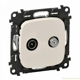 Розетка TV-SAT двухкабельная (слоновая кость ) Valena ALLURE Legrand. Вид 1