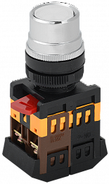 Кнопка ABLF-22 белый d22мм неон/240В 1з+1р ИЭК. Вид 1