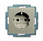 20 EUC-93-507 Розетка 2P+E 16А 250В с заземление, безвинтовой зажим (шампань) Basic 55 ABB. Вид 1.