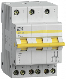 ВРТ-63 Выключатель-разъединитель трехпозиционный 3P 25А IEK. Вид 1