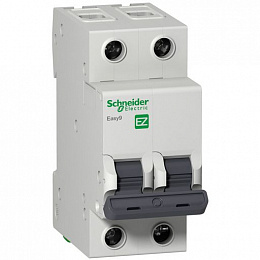 Автоматический выключатель 2-полюсный, 20А, 4,5kА (хар-ка C) EASY 9 Schneider Electric. Вид 1