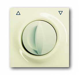 1740 DR-72 Плата центральная с поворотной ручкой, с маркировкой, для механизма выключателя жалюзи 2712/2713 U и 2722/2723 U, серия impuls, цвет слоно. Вид 1