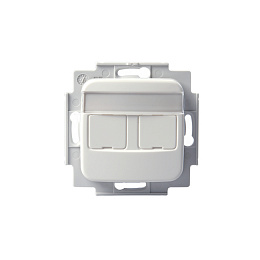 FOT5010 Розетка телекоммуникационная на 2*RJ45, без разъемов (AMP), Jussi, белый ABB. Вид 1
