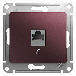 Розетка телефонная RJ11, механизм, (баклажановый) Glossa Systeme Electric. Вид 1