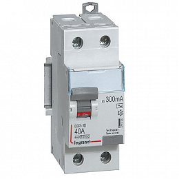 DX3 Блок утечки тока (УЗО) 2-полюсный, 40A, 300mA, тип АC Legrand. Вид 1