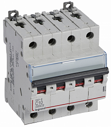 DX3-E Автоматический выключатель 4-полюсный 10A 6kA (хар-ка C) Legrand. Вид 1
