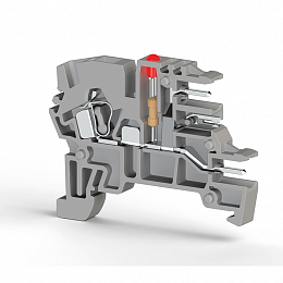 PCY 2,5 Клеммник пружинный с разъёмом, на DIN-рейку, 2,5 мм.кв., (серый) Klemsan. Вид 1