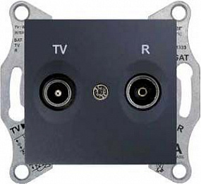 Розетка TV/R, проходная, 8 db (графит) Sedna Schneider Electric. Вид 1