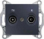 Розетка TV/R, проходная, 8 db (графит) Sedna Schneider Electric. Вид 1.
