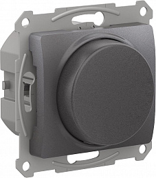 Светорегулятор поротно-нажимной, LED, RC, 400Вт, мех., (графит) Glossa Systeme Electric. Вид 1
