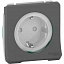 Розетка 2P+PE с з/к. и со шторками IP55 (антрацит) Mureva Styl Schneider Electric. Вид 1.