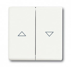 1785 JA-884 Клавиша для механизма выключателя жалюзи 2000/4 U и 2020/4 US, с маркировкой, серия solo/future, цвет белый бархат ABB. Вид 1