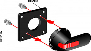 OHZX6 Монтажный адаптер для ручек управления пистолетного типа ABB. Вид 1