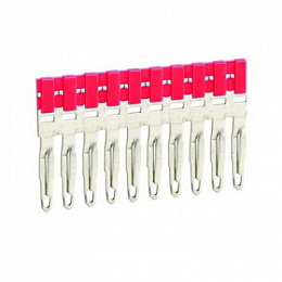 Перемычка втычная изолированная 10- полюсная шаг 5,2мм (красная) DKC. Вид 1