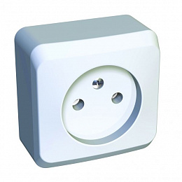 Розетка без заземления, со шторками, О/У, 16А, 250В (белый) Этюд Systeme Electric. Вид 1