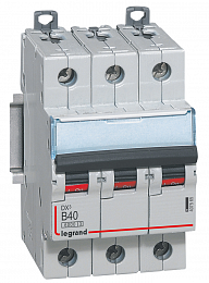 DX3 Автоматический выключатель 3-полюсный 40A 10kA (хар-ка B) Legrand. Вид 1