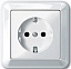 Розетка с заземлением, без шторок (белый) Merten M-Trend Schneider Electric. Вид 1.