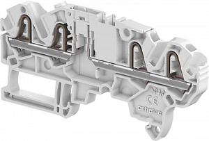 Клемма втычная ZK2.5-SP-4P с разъединителем - вилкой - серая, 2,5 мм2, 4 зажима TYCO. Вид 1