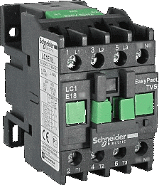 Контактор 3-х полюсный 18A 220B AC 1НЗ Schneider Electric. Вид 1