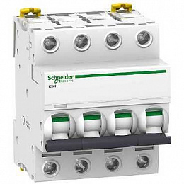 iC60H 4P 13А Автоматический выключатель 4-полюсный, 13А, 10кА (хар-ка C) Schneider Electric. Вид 1
