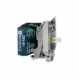 Корпус синей кнопки 22мм с подсветкой 24В 1НО Schneider Electric. Вид 1