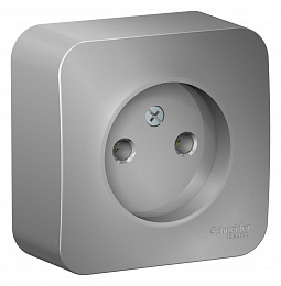 Розетка без заземления без шторок, О/У 16А, 250В (алюминий) Blanca Systeme Electric. Вид 1