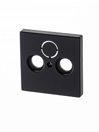 1743-885 Накладка (центральная плата) для TV-R-SAT розетки, серия solo/future, цвет чёрный бархат ABB. Вид 1